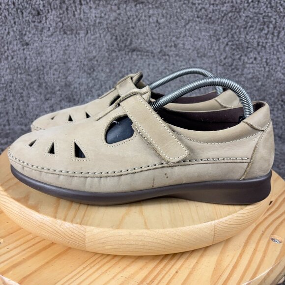 SAS Roamer Loafer Shoe Women 10 Wide Suede Leather Fisherman Sandal Made in USA - Picture 1 of 8